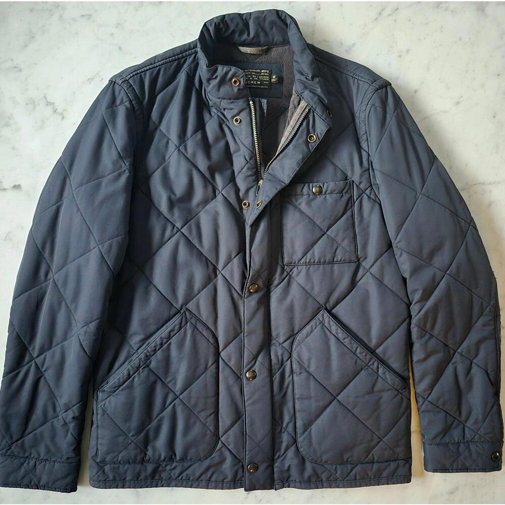 J.Crew Classic Minimalist Breathable Quilted Cotton Lined Black Winter Jacket